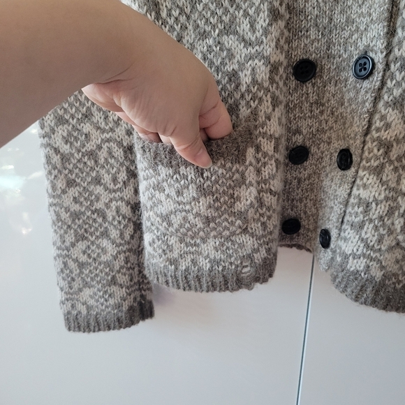 ☀️Banana Republic Wool Blend Pattern Double Breasted Cardigan - Picture 5 of 12
